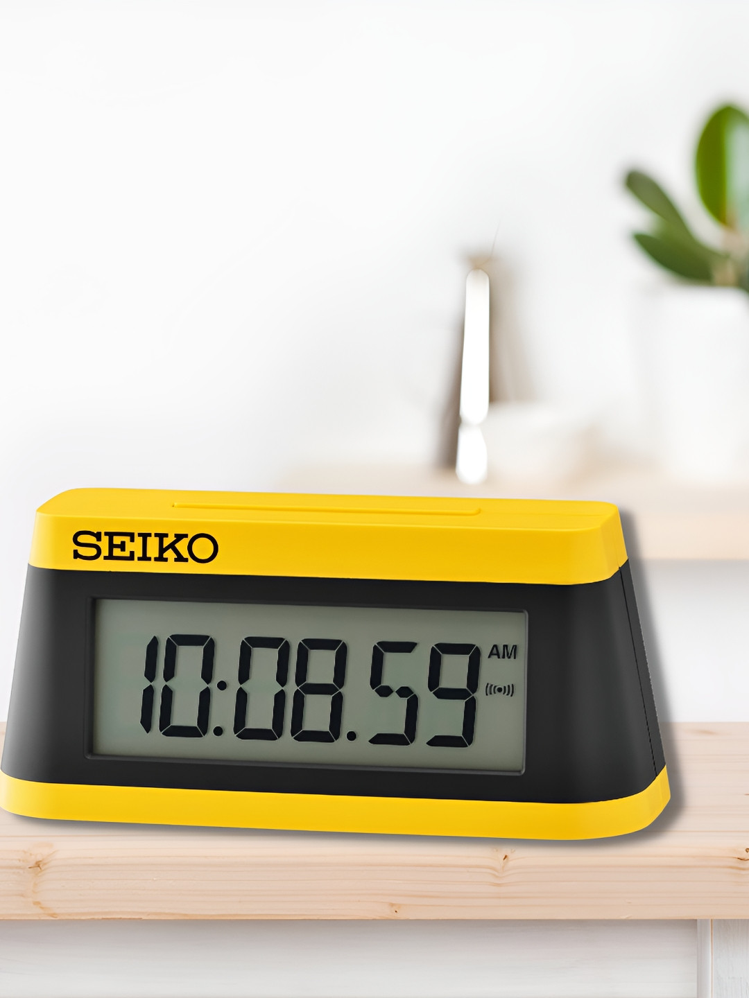 SEIKO Yellow & Black Contemporary Digital Table Clock