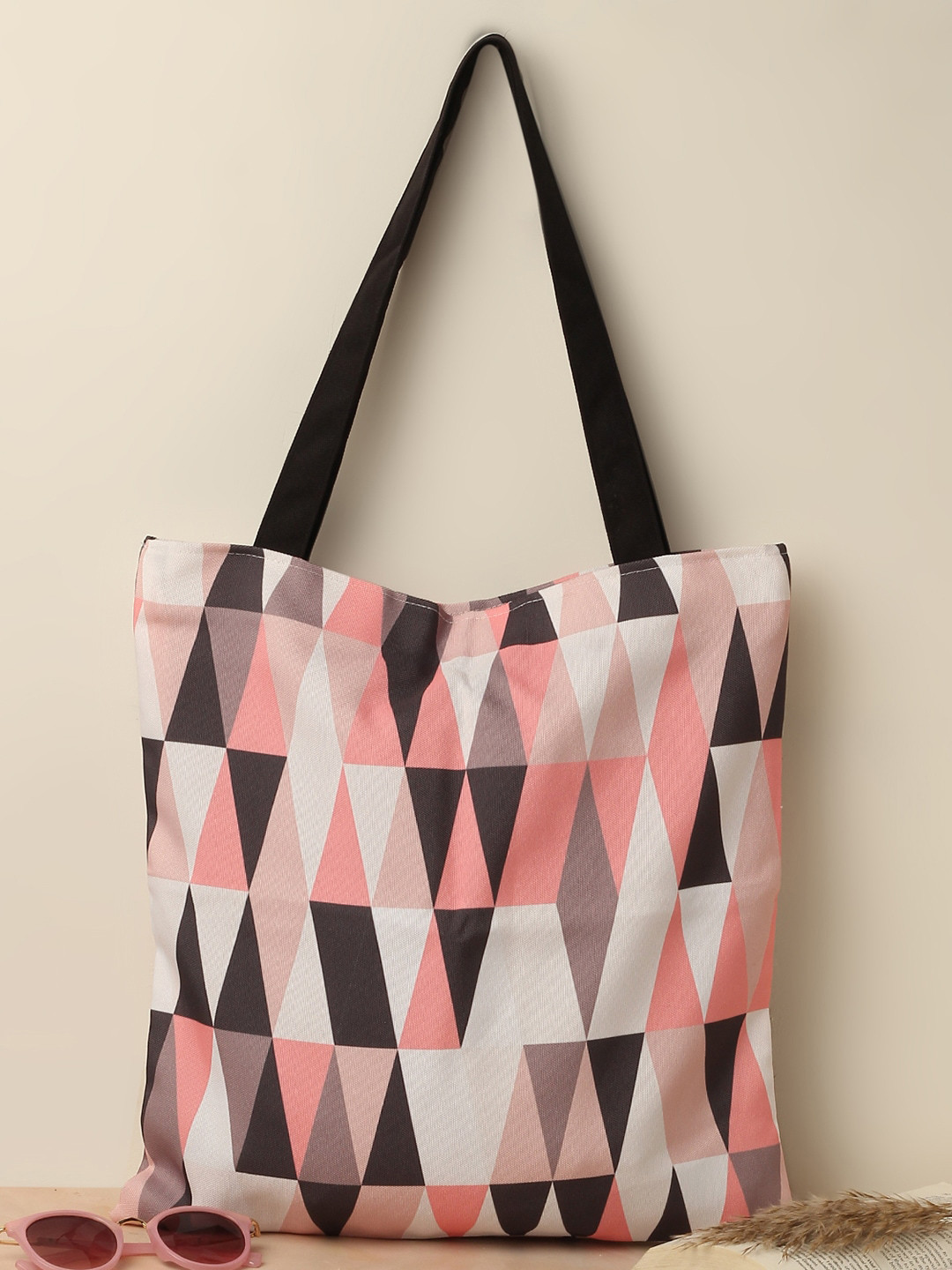 The Purple Tree Geometric Printed Shopper Tote Bag