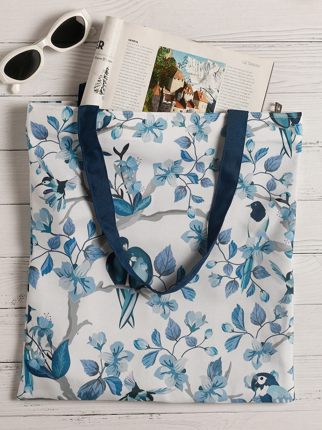 The Purple Tree Floral Printed Structured Handheld Bag