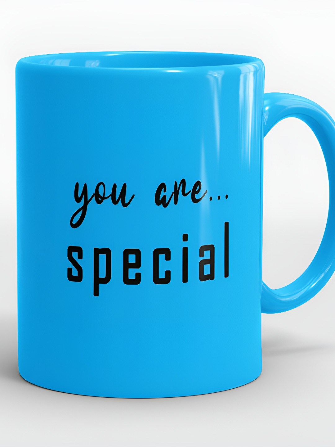 SUBLIKRAFT Blue & Black Printed Ceramic Dishwasher Safe Matte Finish Mug 350 ml