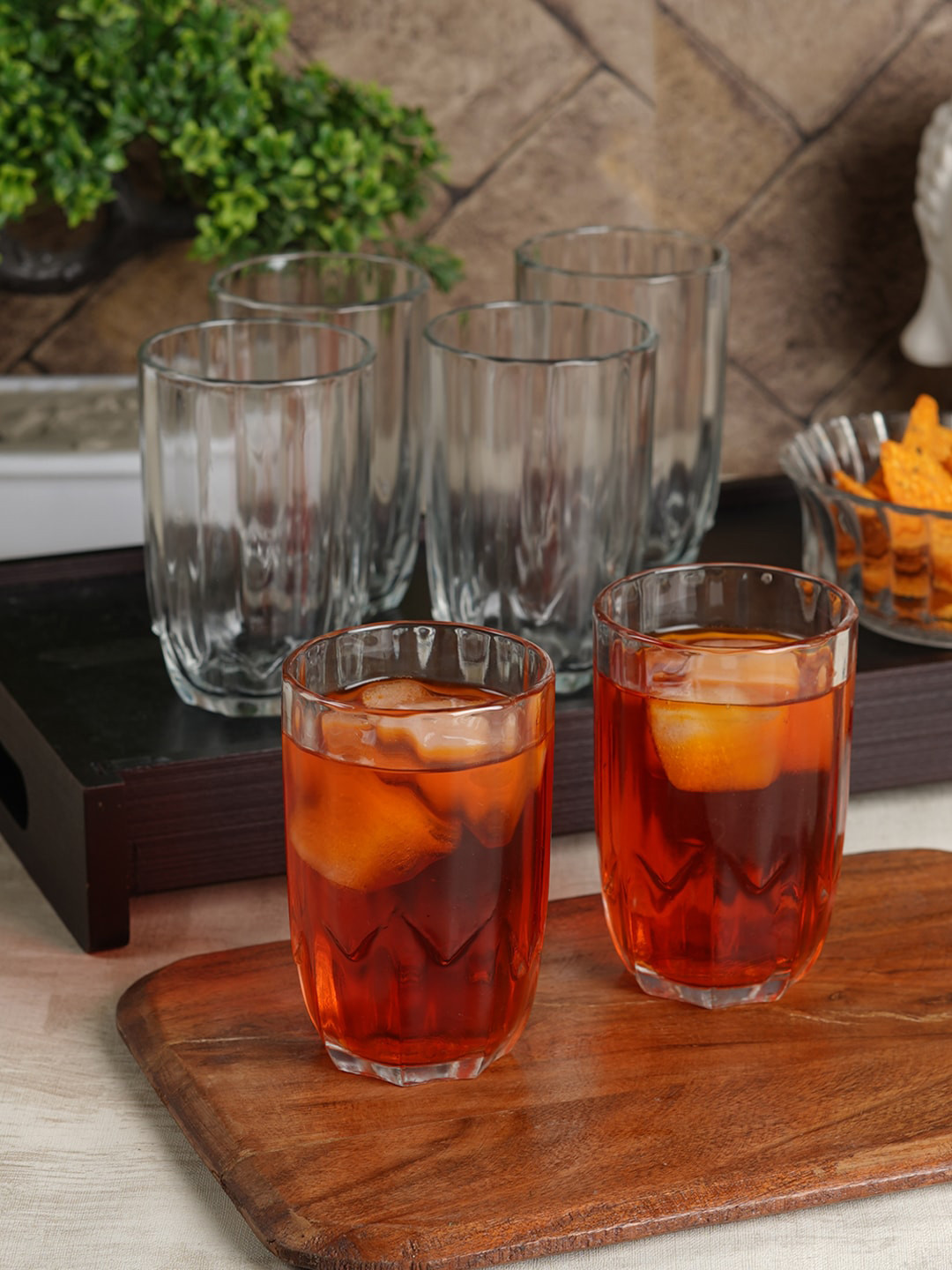 ceradeco Transparent 6 Pieces Glass Water or Juice Glass 280 ml