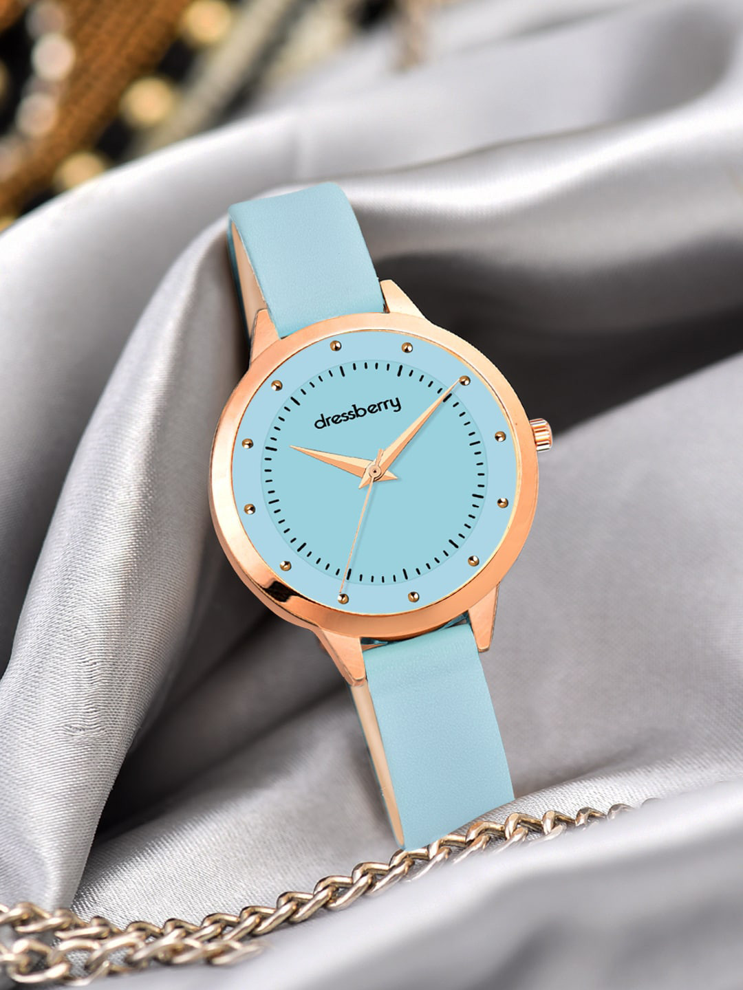 DressBerry Women Dial & Leather Bracelet Style Straps Analogue Watch HOBDB-203-BL