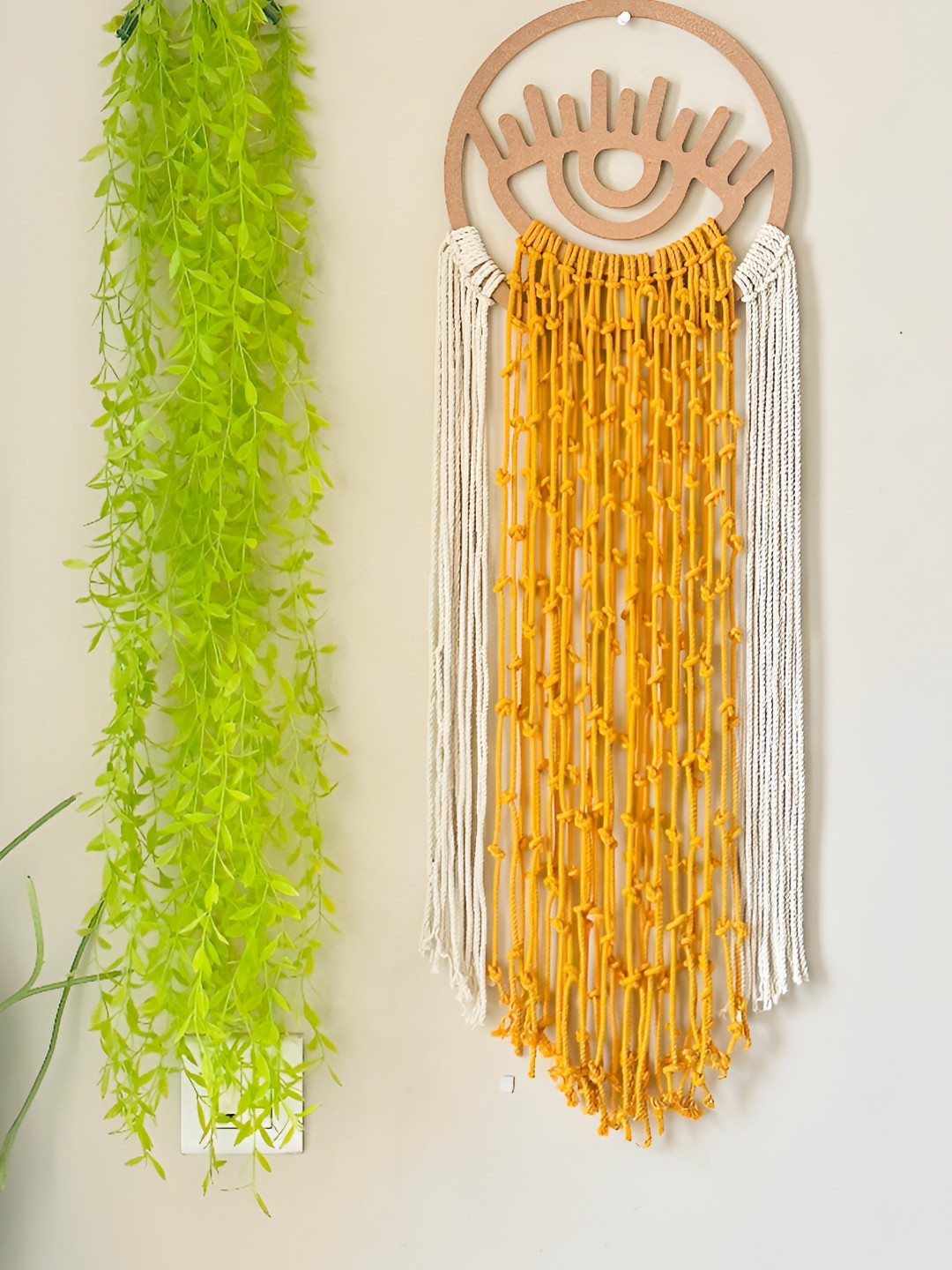 Classy Tulip Evileye Mcrame MDF Bohemian Hanging Hall Tapestries & Macrame-39.4In