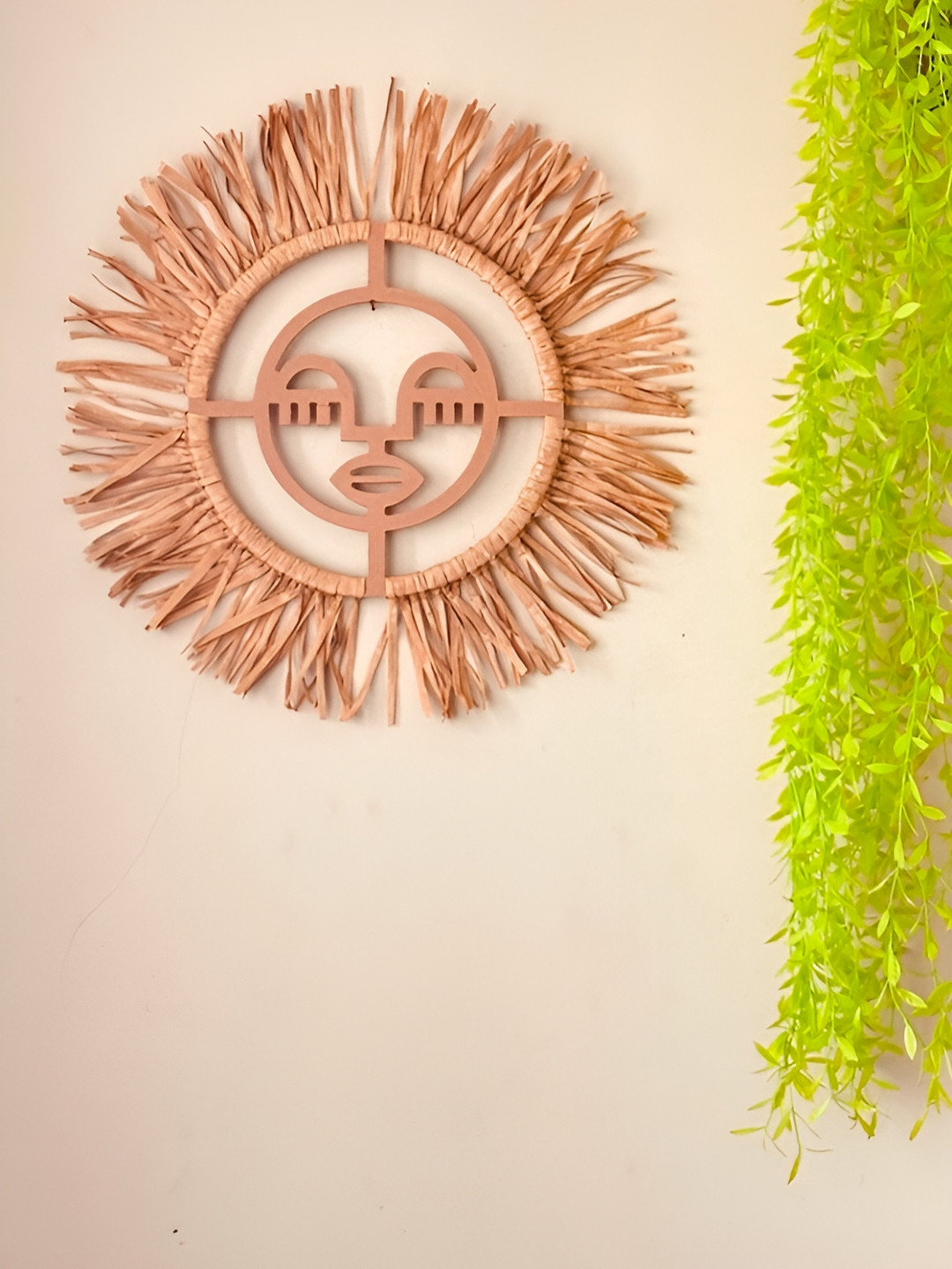 Classy Tulip Raffia African Women Jute Bohemian Antique Hall Abstract Wall Decor-14In