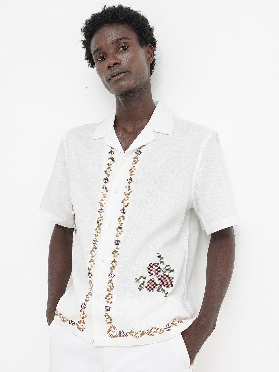 RARE RABBIT Men Casabo Classic Boxy Opaque Shirt