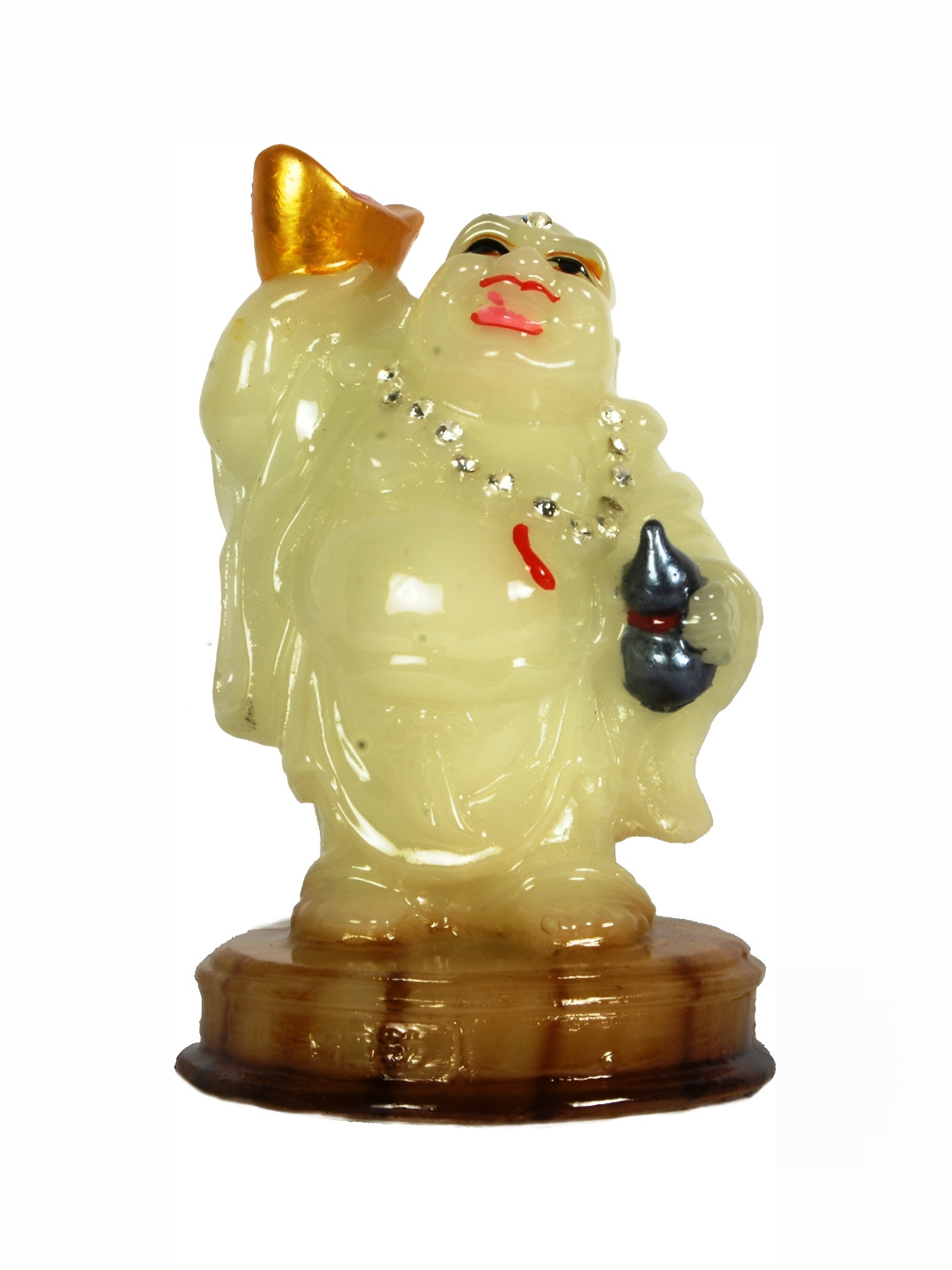 Sigaram Radium Laughing Buddha Multicoloured Marble Natural Home Office Medium Showpiece -