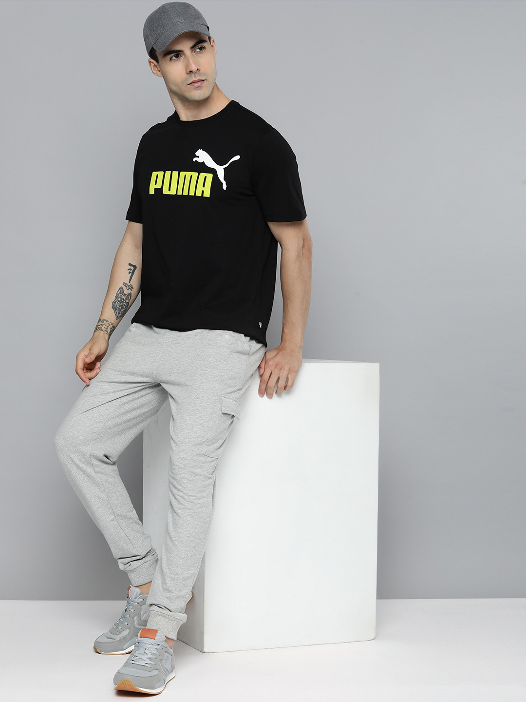 Puma Men 2 Color Logo Printed Pure Cotton T-shirt