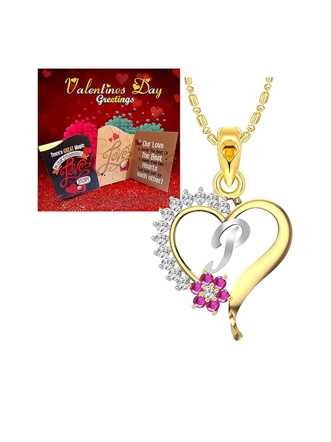 Vighnaharta Gold-Plated Pendant With Greeting Card Gift Set