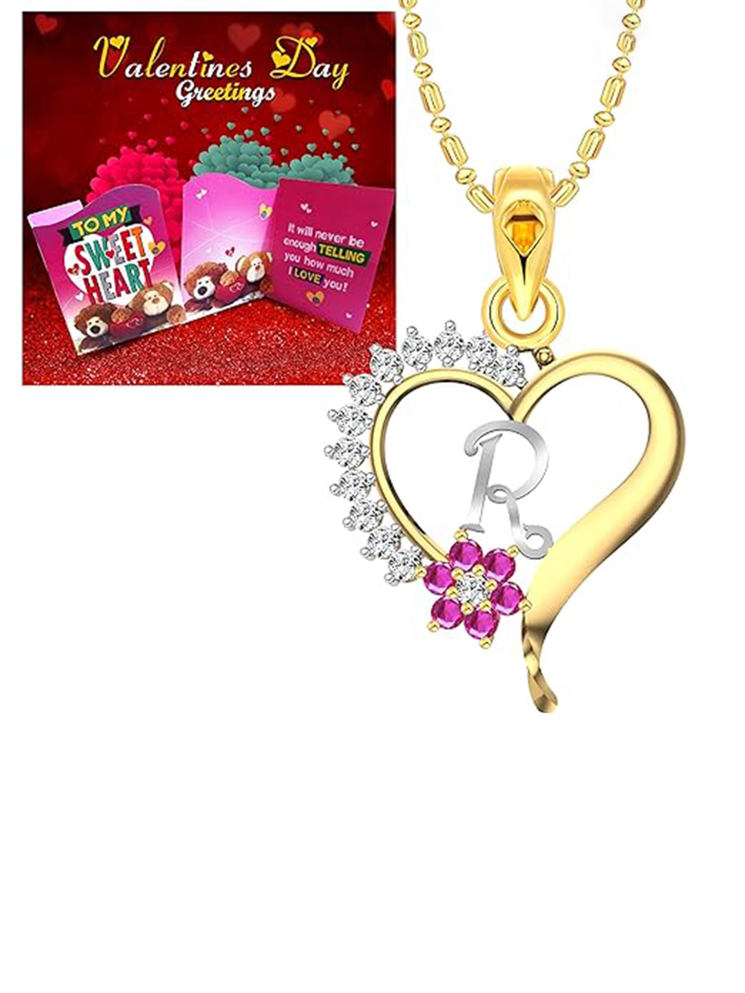 Vighnaharta Gold-Plated Pendant With Greeting Card Gift Set