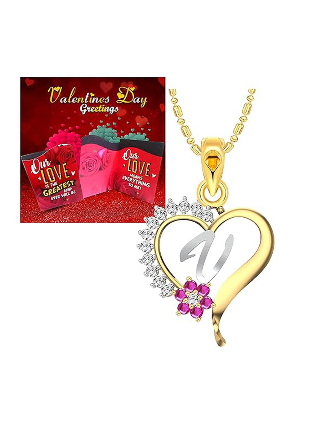 Vighnaharta Gold-Plated Pendant With Greeting Card Gift Set