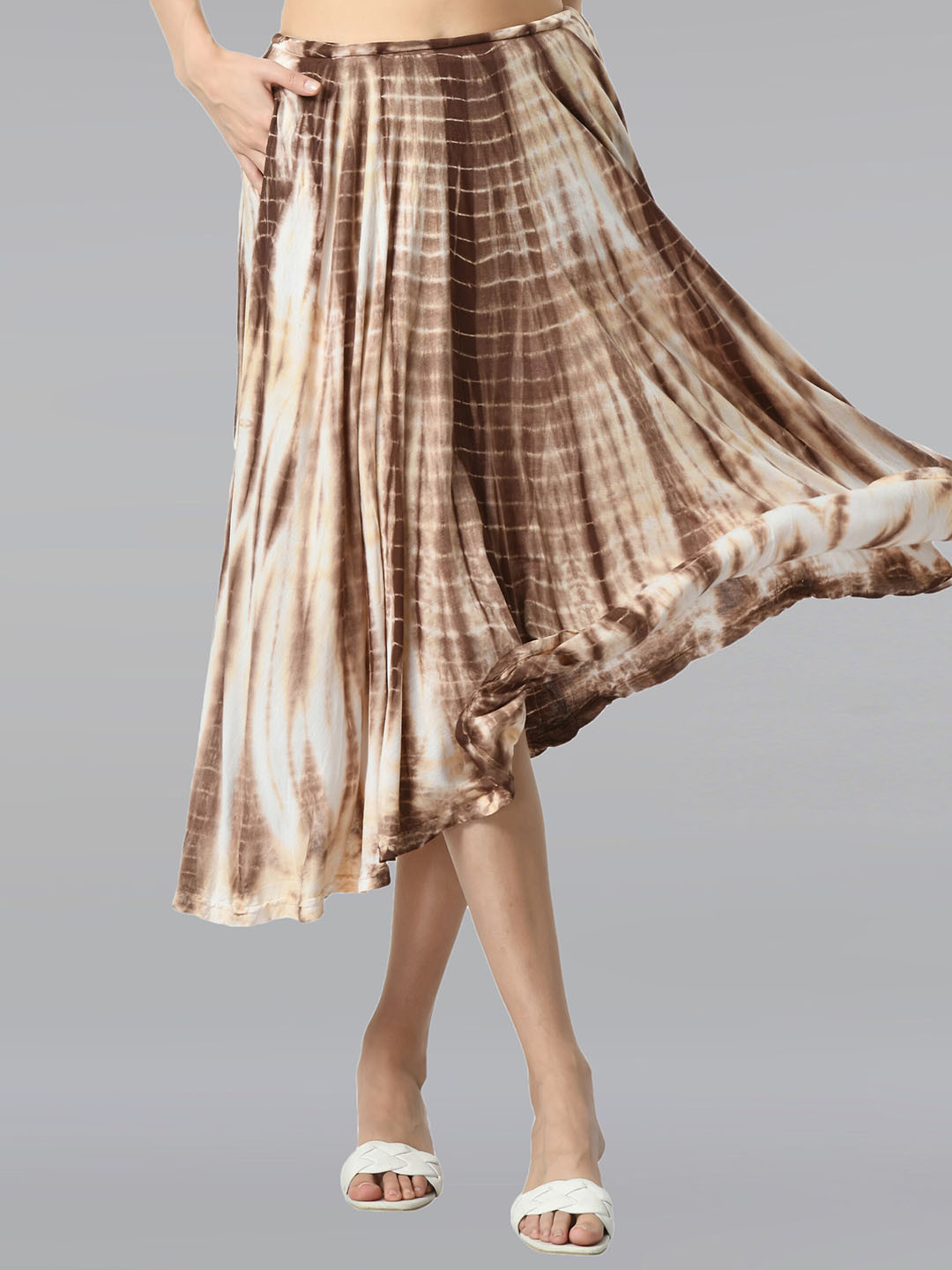 Dream of Glory Inc Dyed  Flared Midi Skirts
