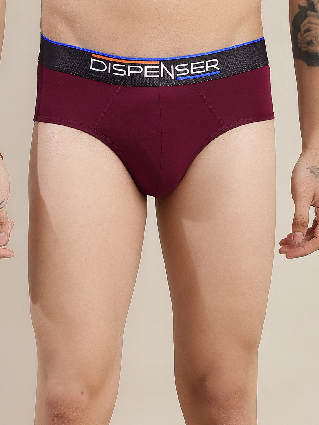 DISPENSER Men Mid-Rise Anti Bacterial Briefs S2-Brief-Maroon-M