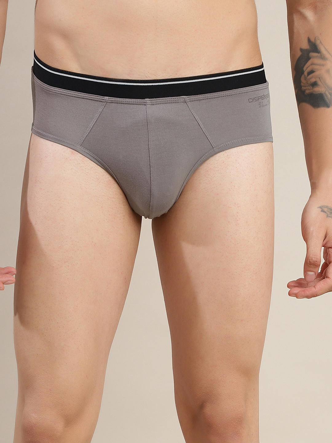 DISPENSER Anti-Bacterial Snug-fit Basic Briefs S1-Brief-Silver-M