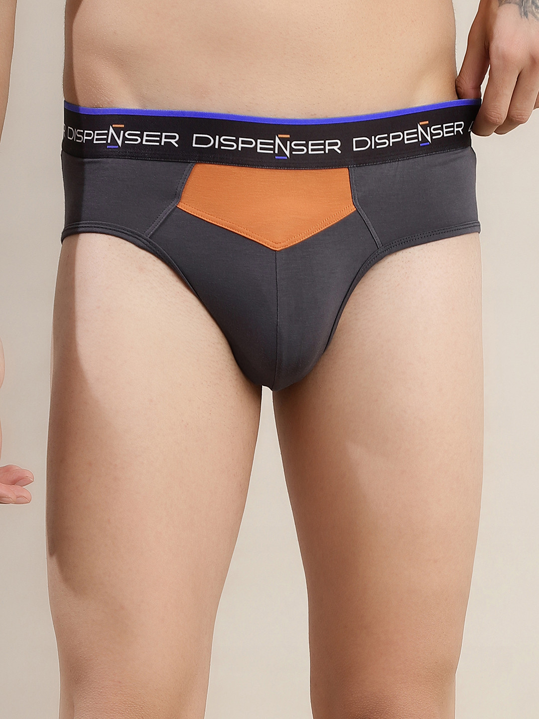 DISPENSER Men Mid-Rise Anti Bacterial Briefs S3-Brief-Grey-M
