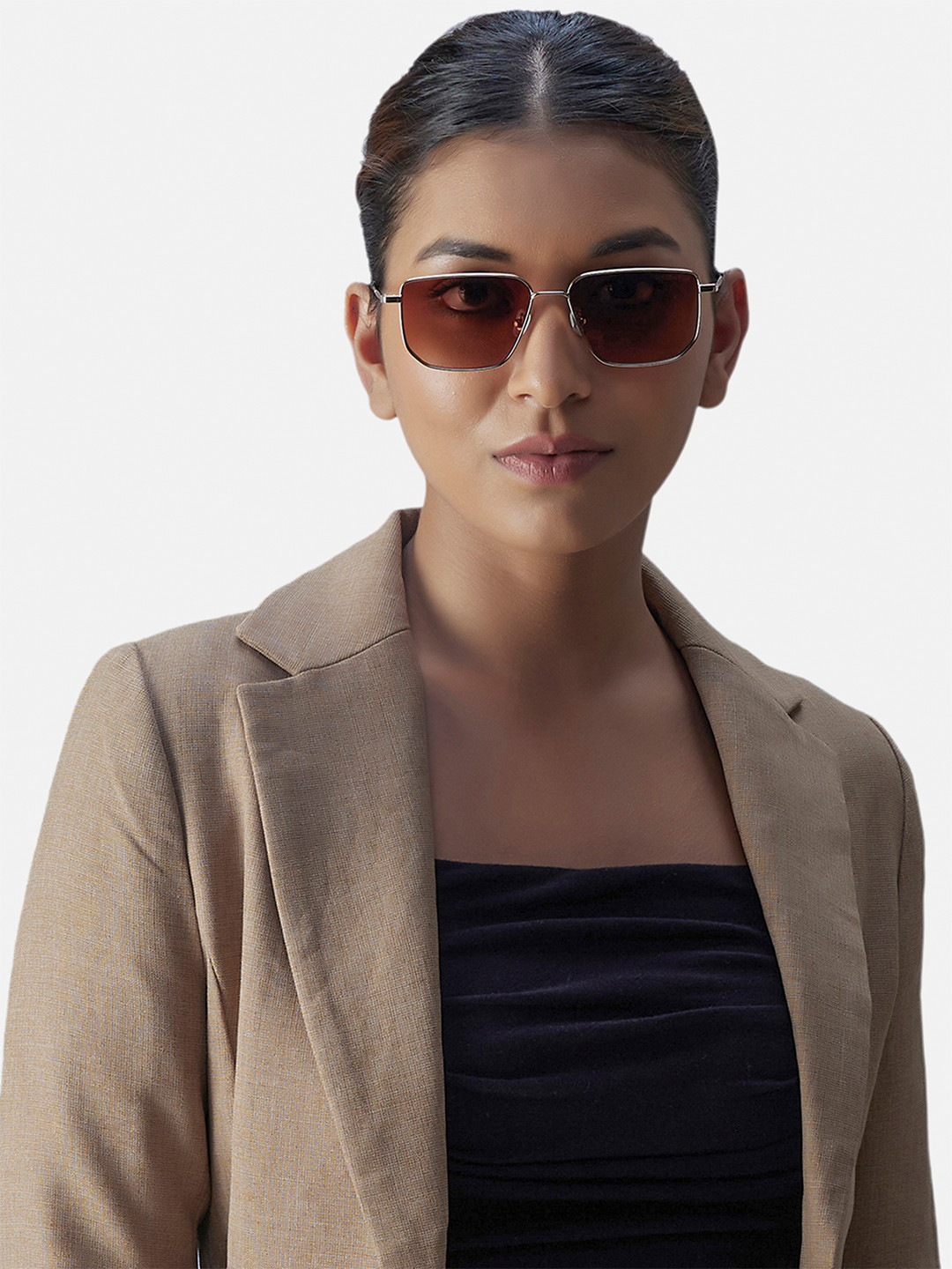 Shisen Fox SHIKAKU Unisex Square Sunglasses SG145-Gold