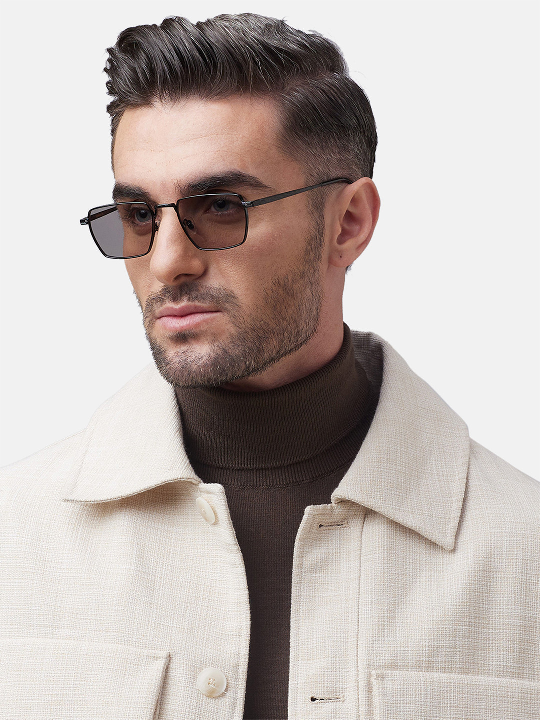 Shisen Fox RAION Unisex Aviator Sunglasses SG162-Black