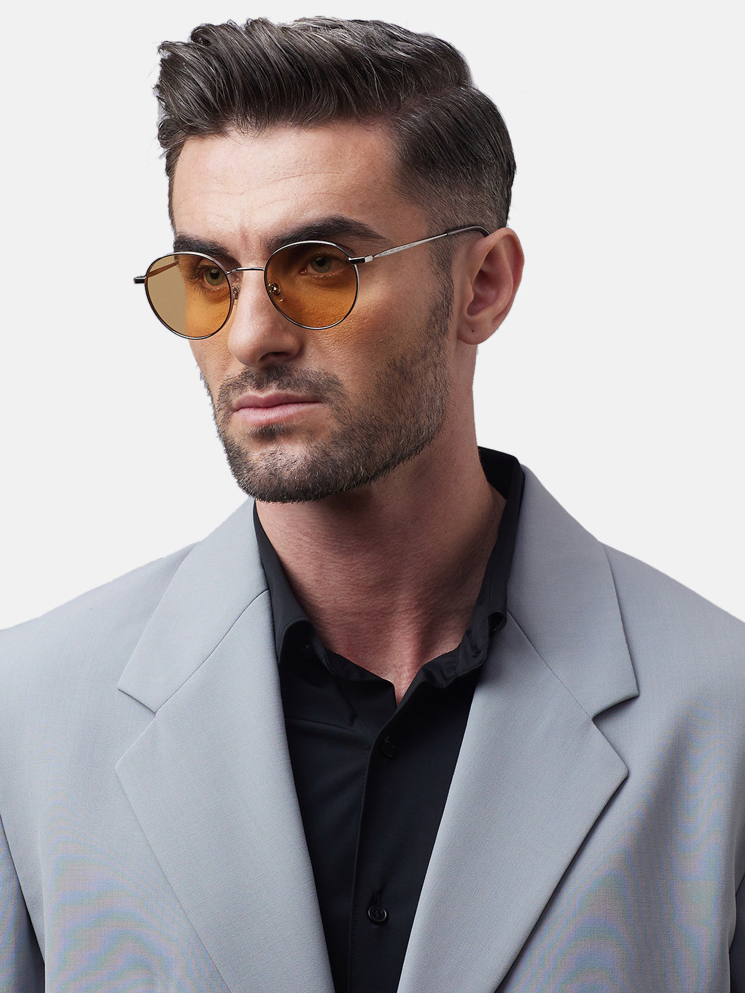 Shisen Fox YAMATO Unisex Aviator Sunglasses SG139-Yellow