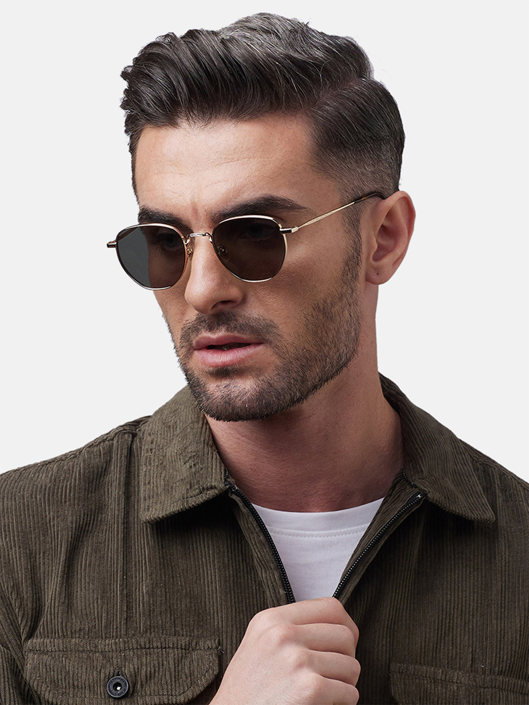 Shisen Fox FUJI Unisex Aviator Sunglasses SG129-Gold