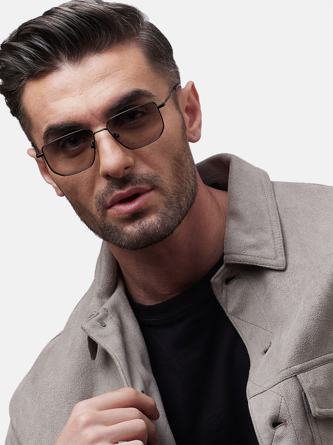 Shisen Fox SHIKAKU Unisex Aviator Sunglasses SG146-Black