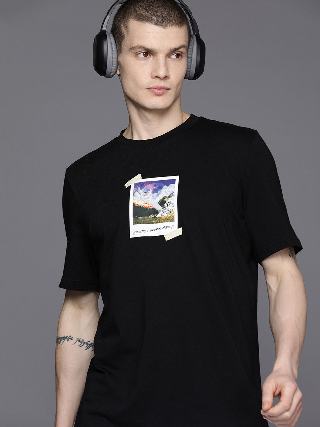 ADIDAS Men All Day I Dream About Graphic Printed Pure Cotton T-shirt