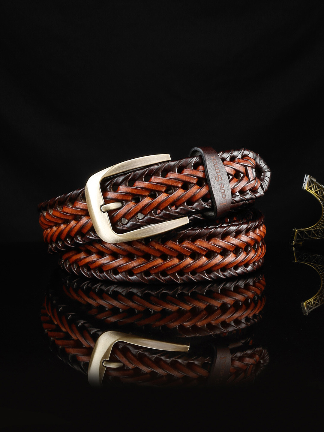 LOUIS STITCH Men Braided Spanish Leather Belt