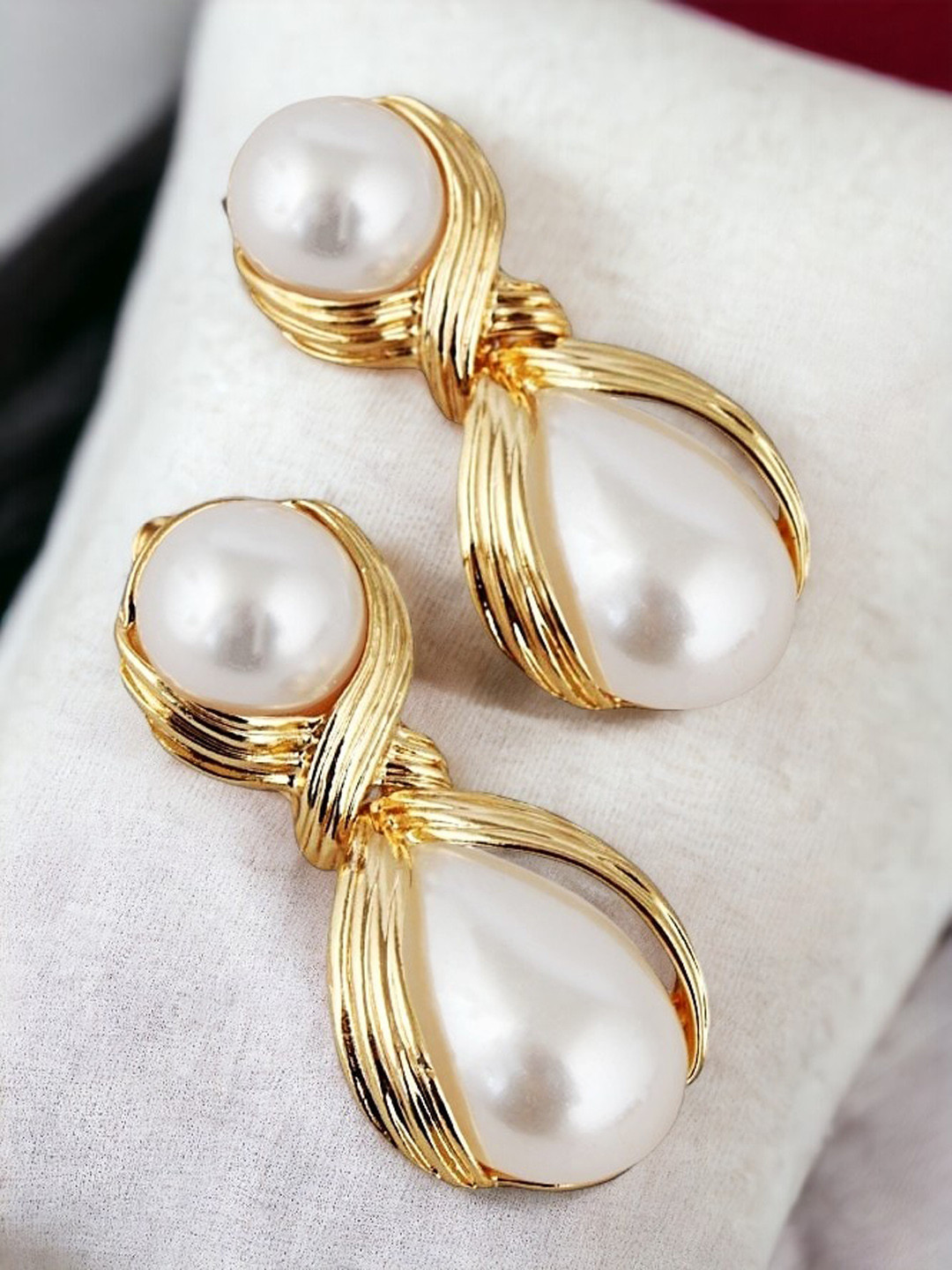LUCKY JEWELLERY 18k Gold Plated Contemporary Drop Earrings