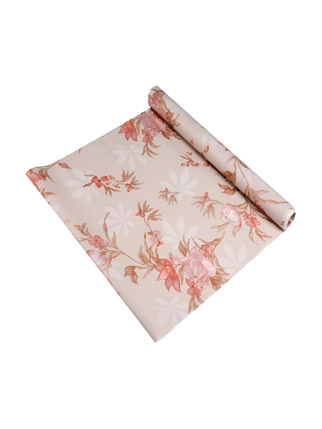 Kuber Industries Cream-Coloured Floral Printed Shelf Liner Organisers