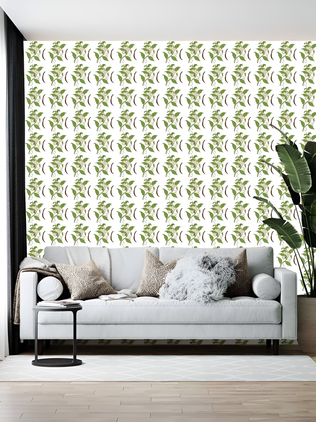 British Terminal White & Green Printed Wall Wallpaper