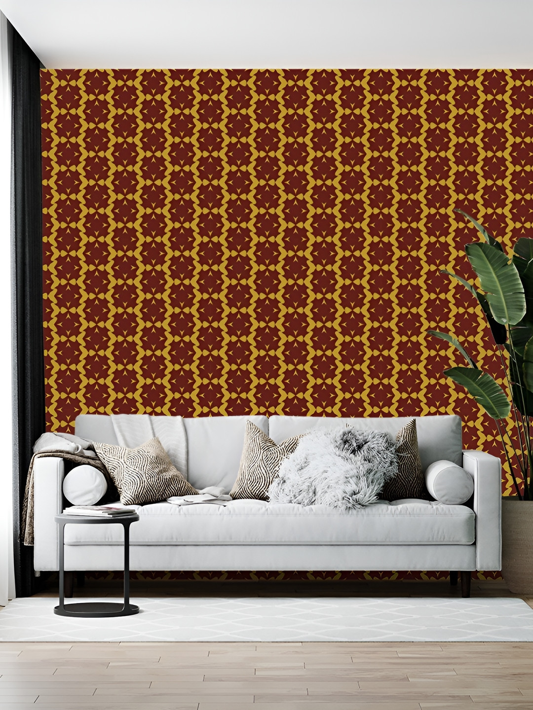 British Terminal Brown & Yellow Printed Wall Wallpaper