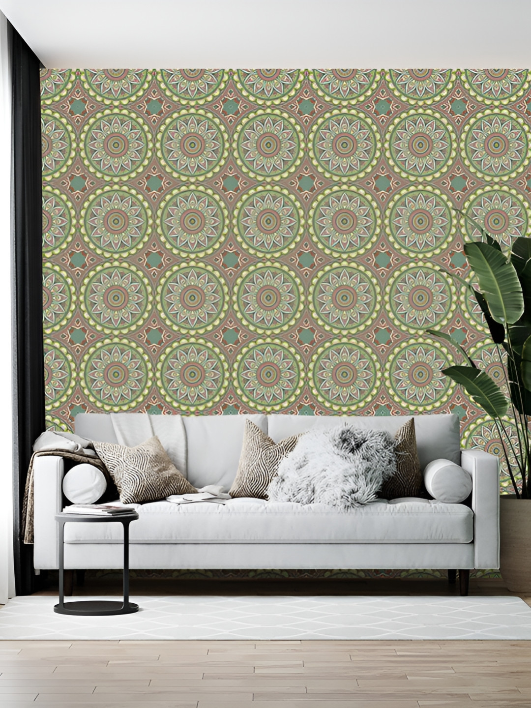 British Terminal Green & Pink Geometric Printed Wallpaper