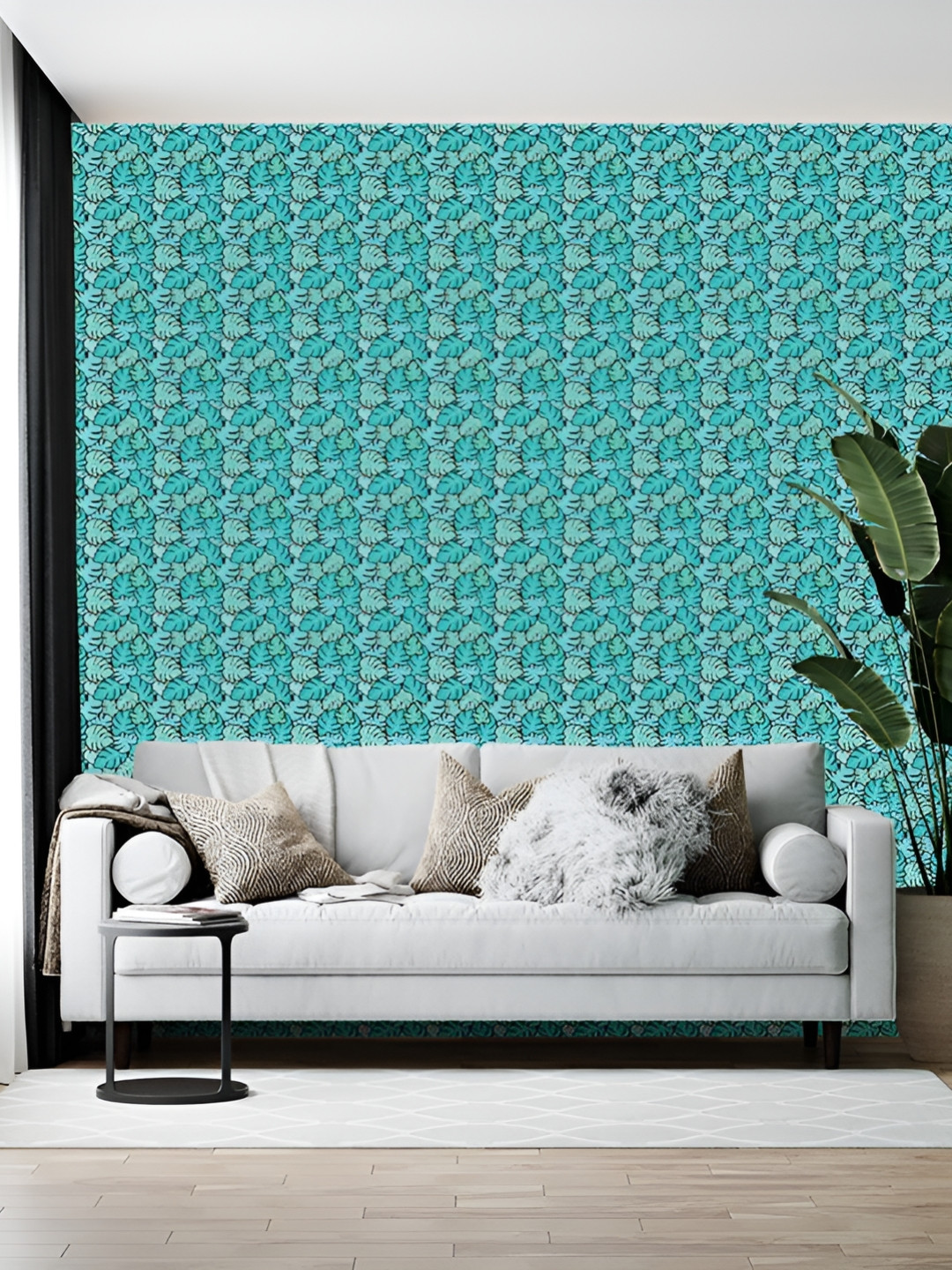 British Terminal Blue Abstract Printed Wallpaper