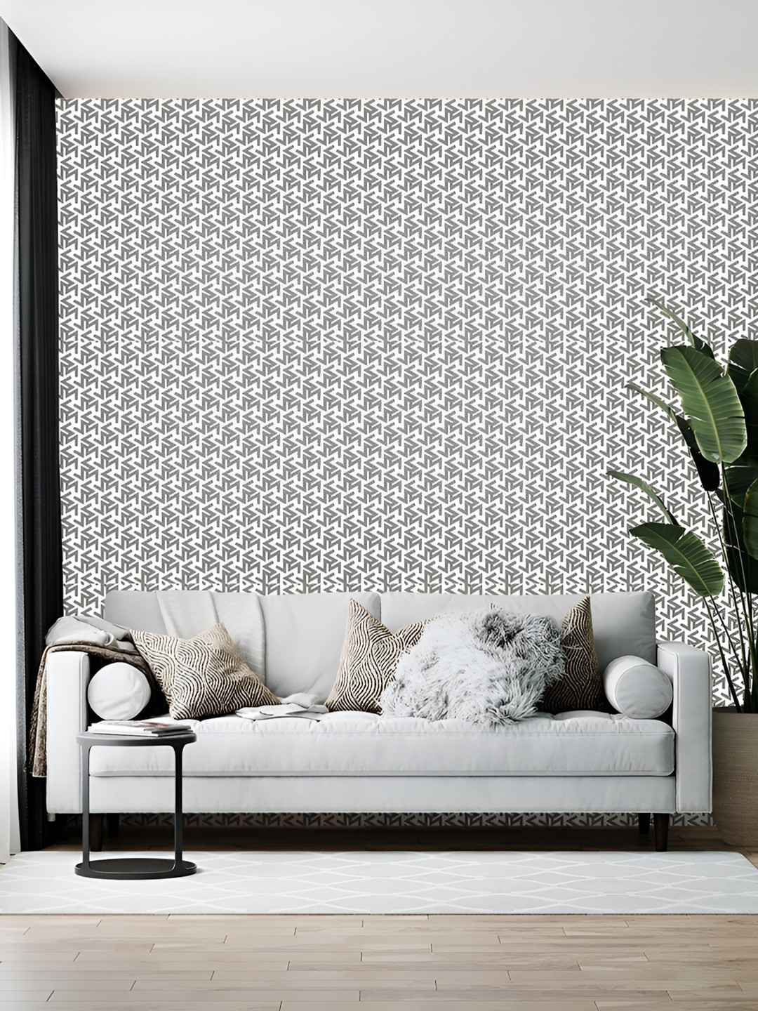 British Terminal White & Grey Printed Multipurpose Use Vinyl Wallpaper