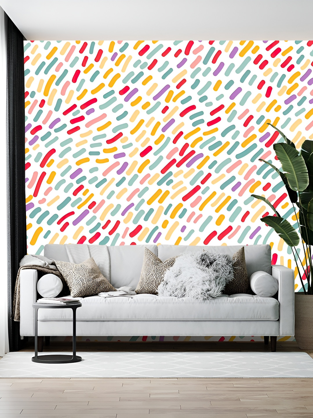 British Terminal White & Red Abstract Wallpaper