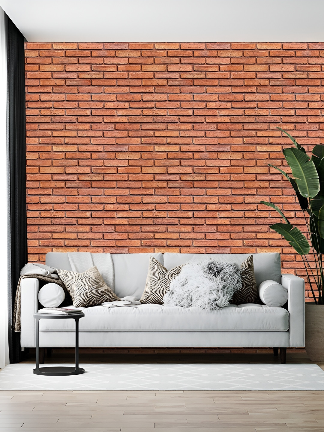 British Terminal Tan Brown Geometric Printed Self-Adhesive Wall Sticker
