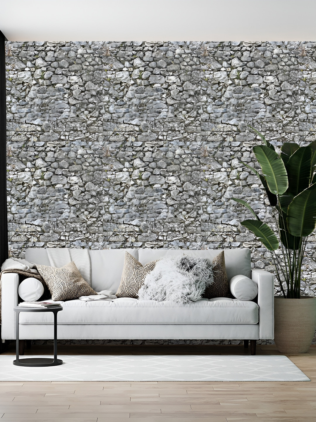 British Terminal Grey Melange Printed Self Adhesive Wallpaper