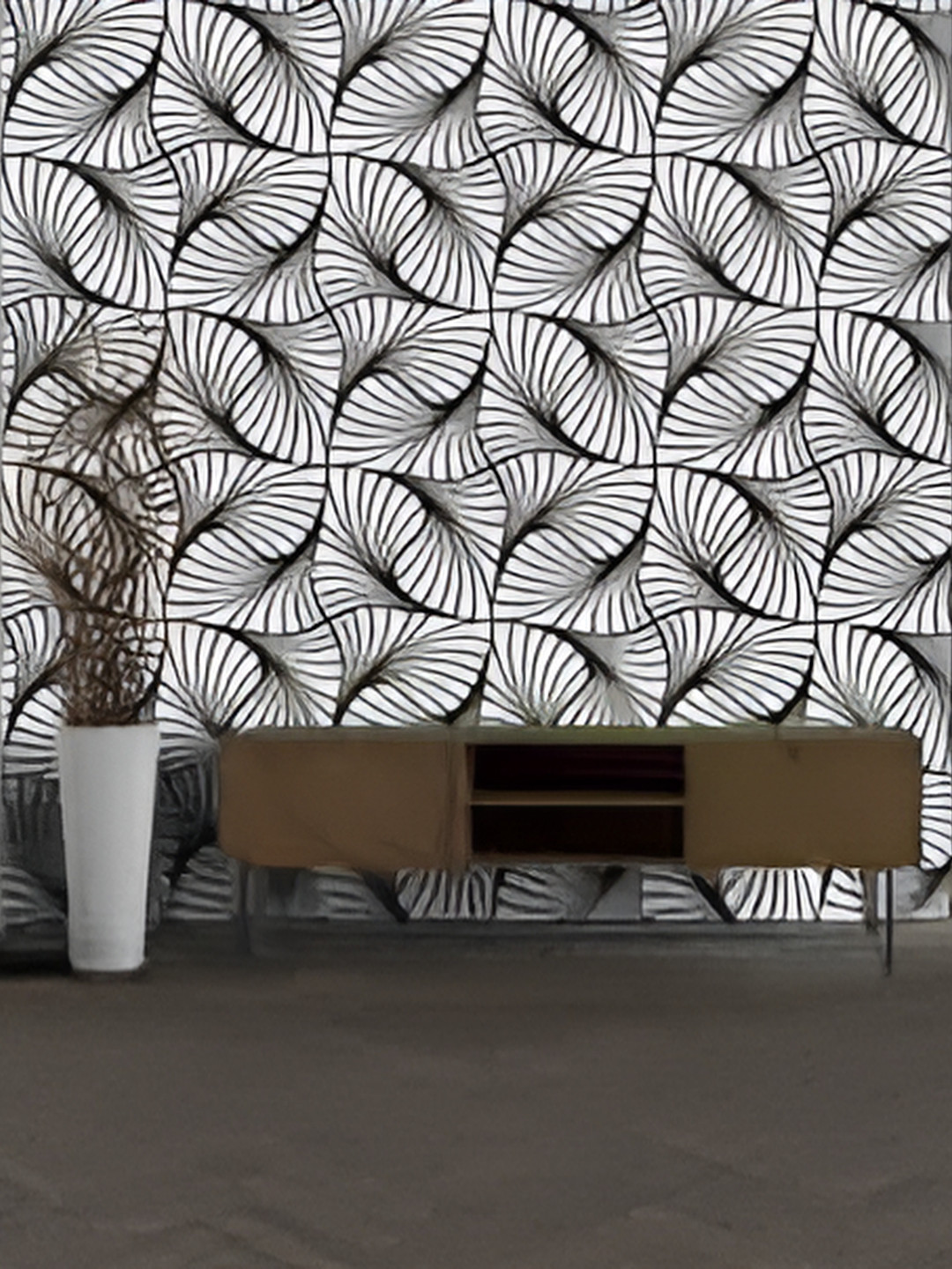 British Terminal White & Black Printed Multipurpose Use Vinyl Wallpaper
