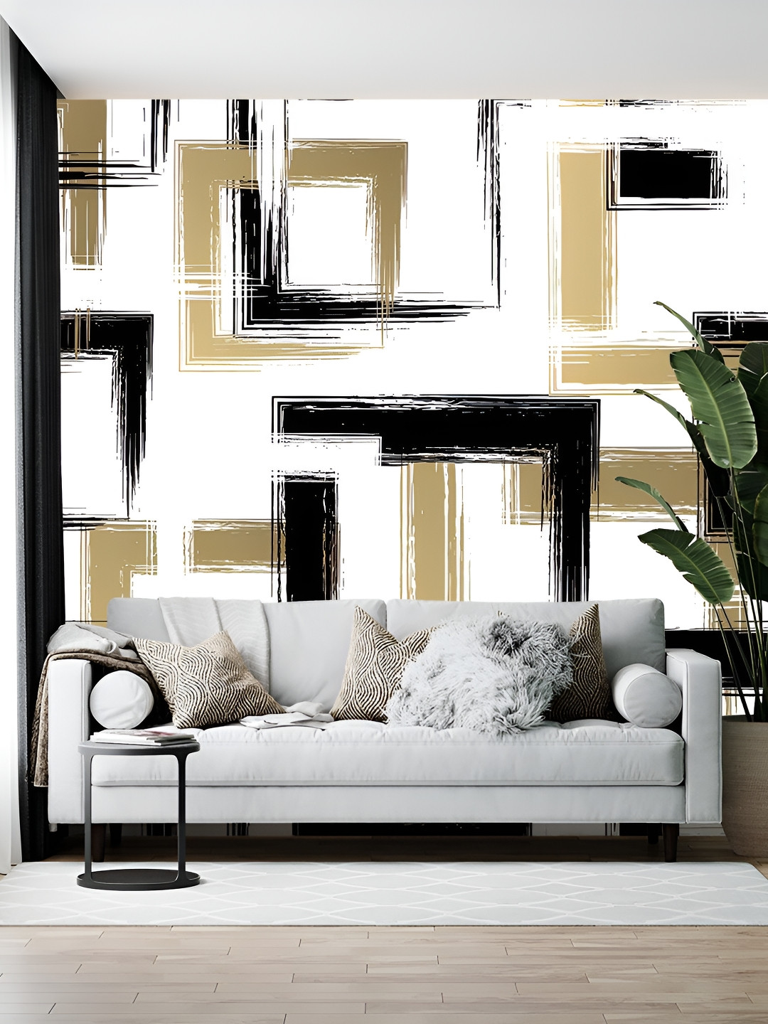 British Terminal Black & White Printed Self-Adhesive Wallpaper