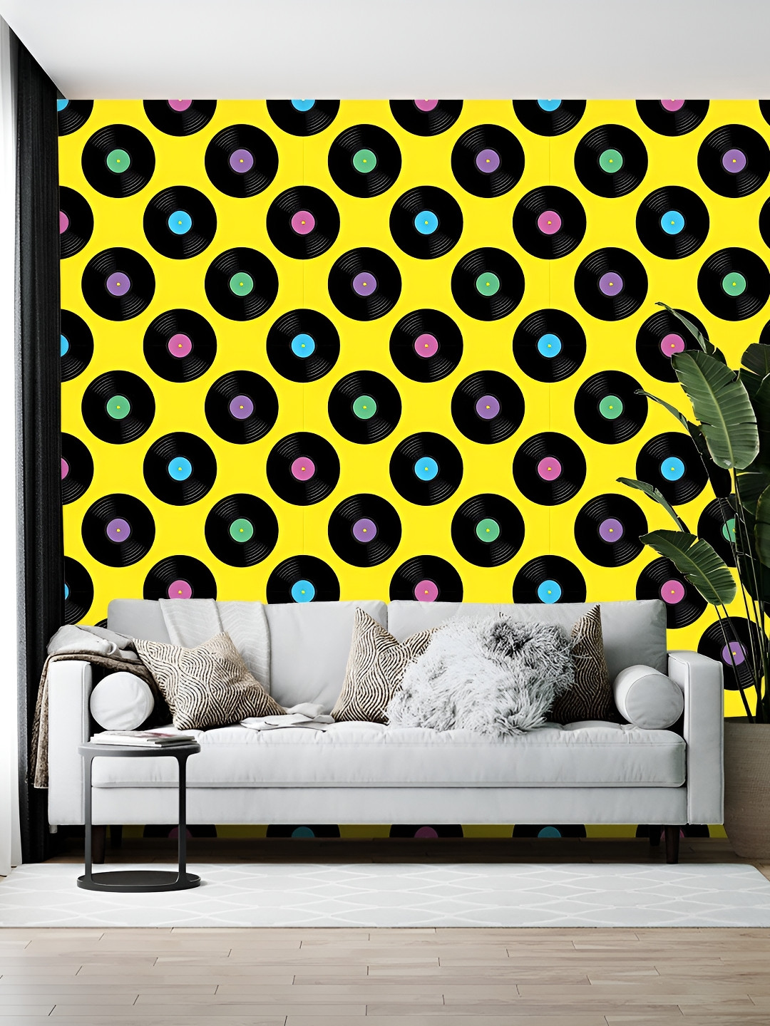 British Terminal Yellow & Black Printed Self Adhesive Wall Sticker