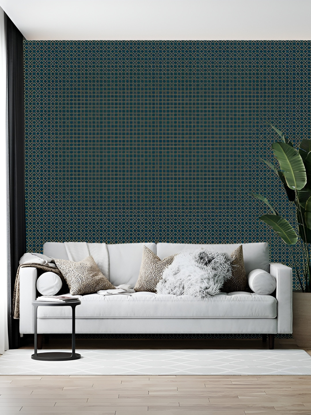 British Terminal Green & Yellow Abstract Printed Self-Adhesive Wallpaper