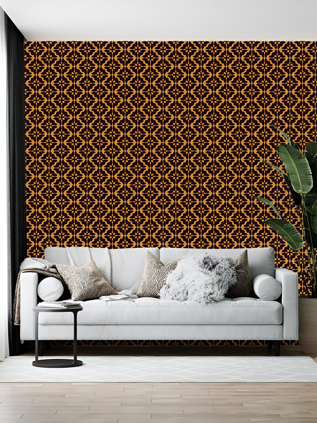 British Terminal Black and Orange Printed Self-Adhesive Wallpaper Sticker