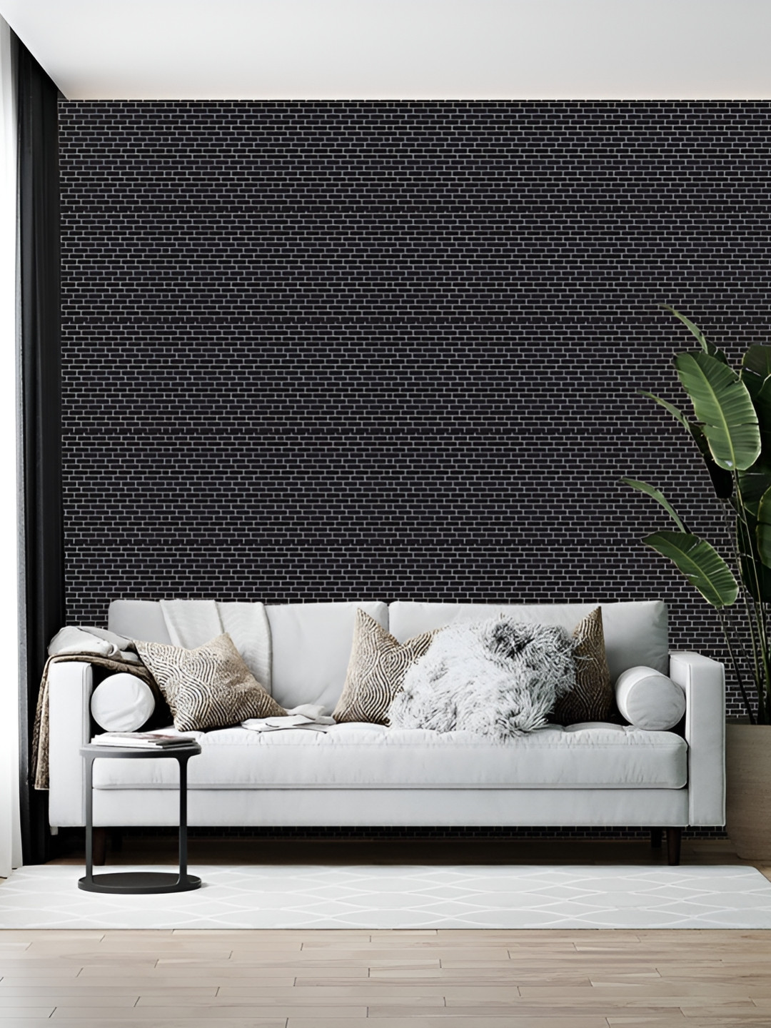 British Terminal Black & White Abstract Printed Wallpaper