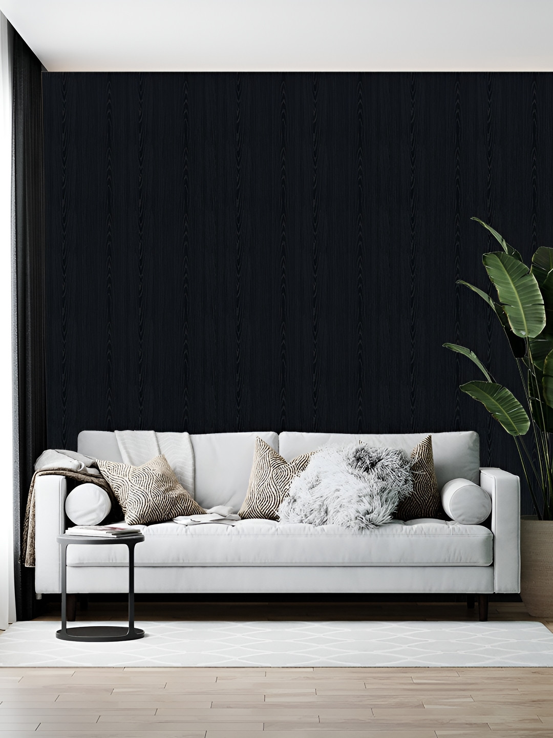 British Terminal Black Self-Adhesive Wall Paper