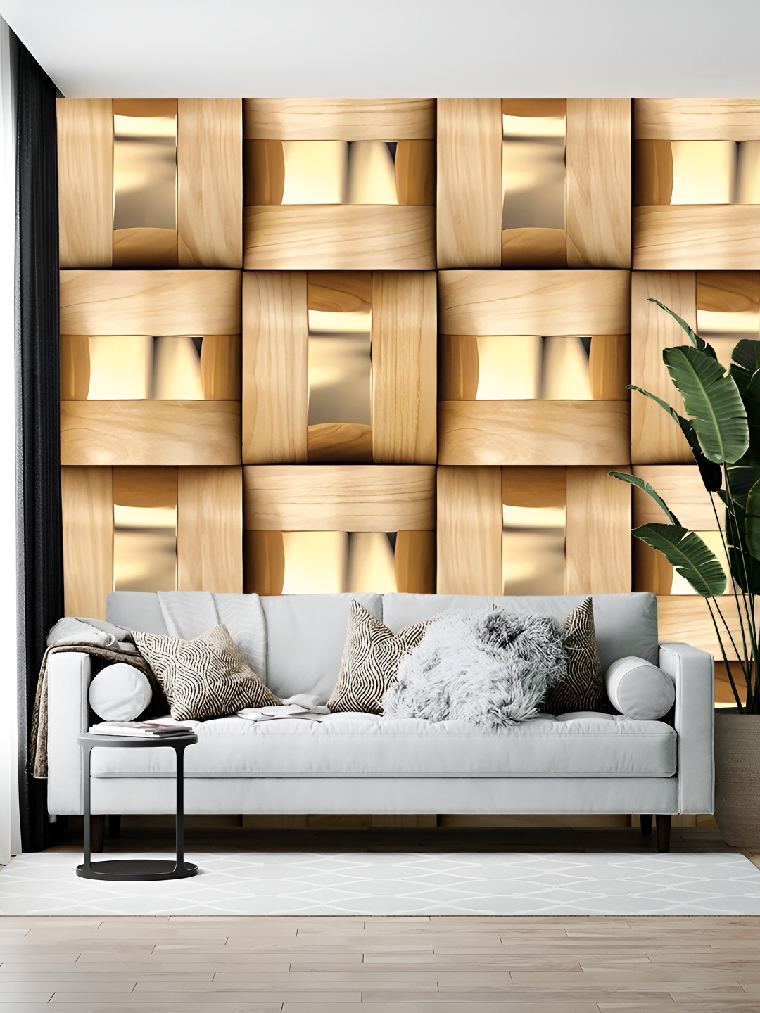 British Terminal Brown Abstract Printed Wall Paper Sticker