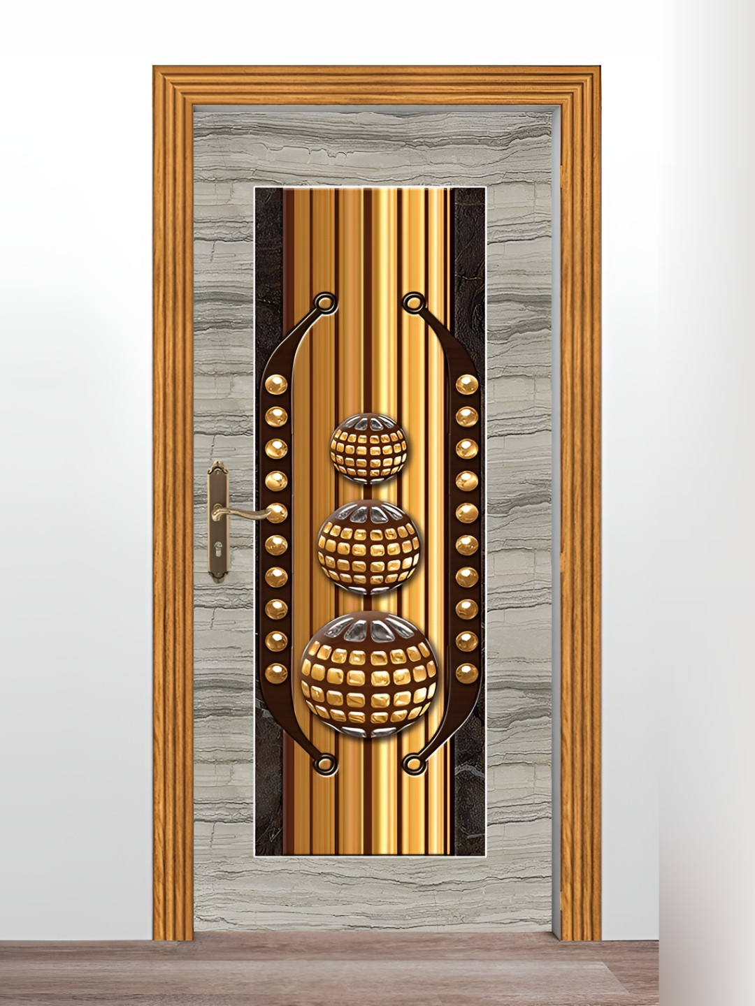 British Terminal Yellow & Black Abstract Printed Self-Adhesive Wall Paper