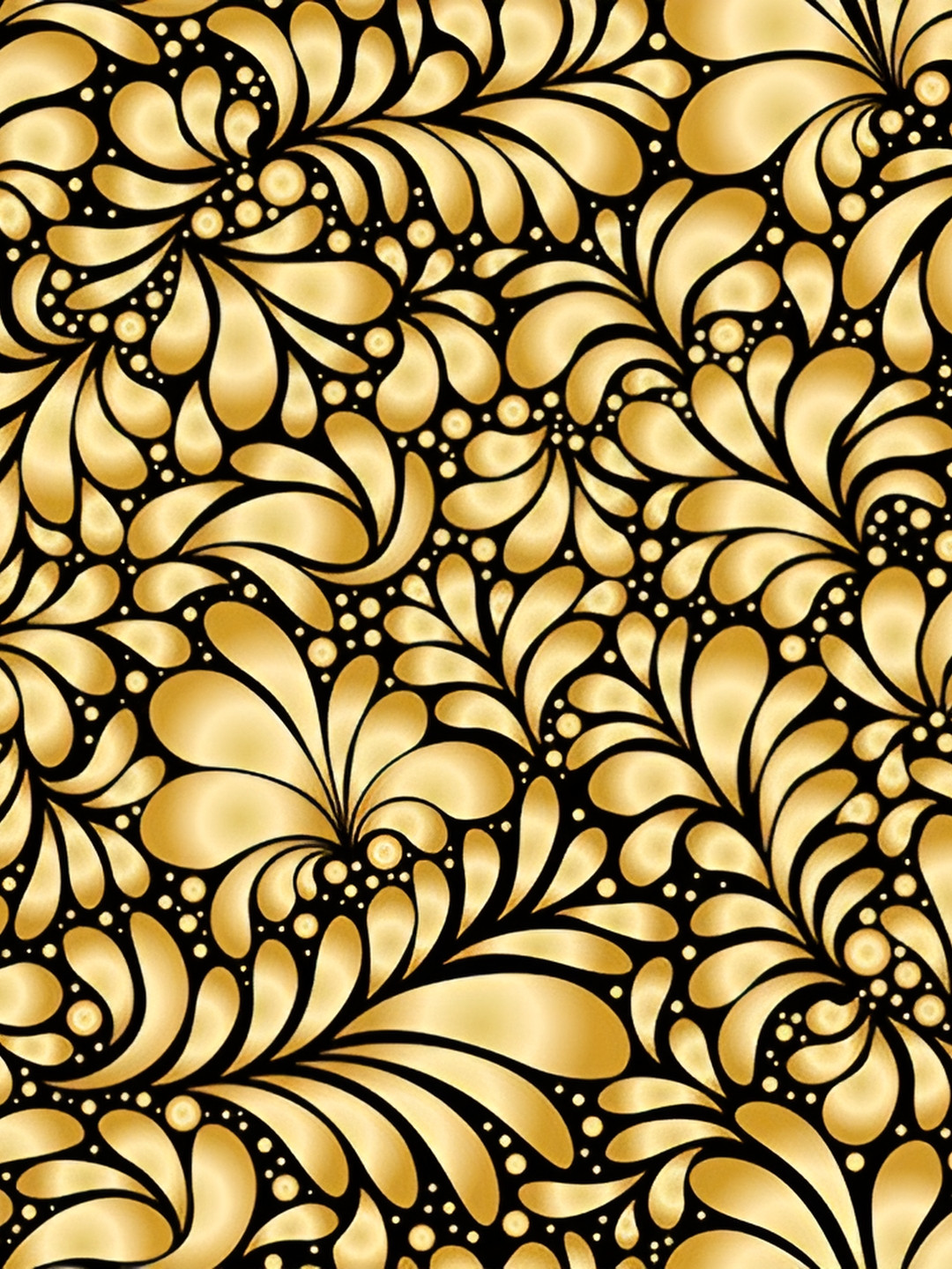 British Terminal Black & Gold-Toned Abstract Printed Self-Adhesive Wallpaper