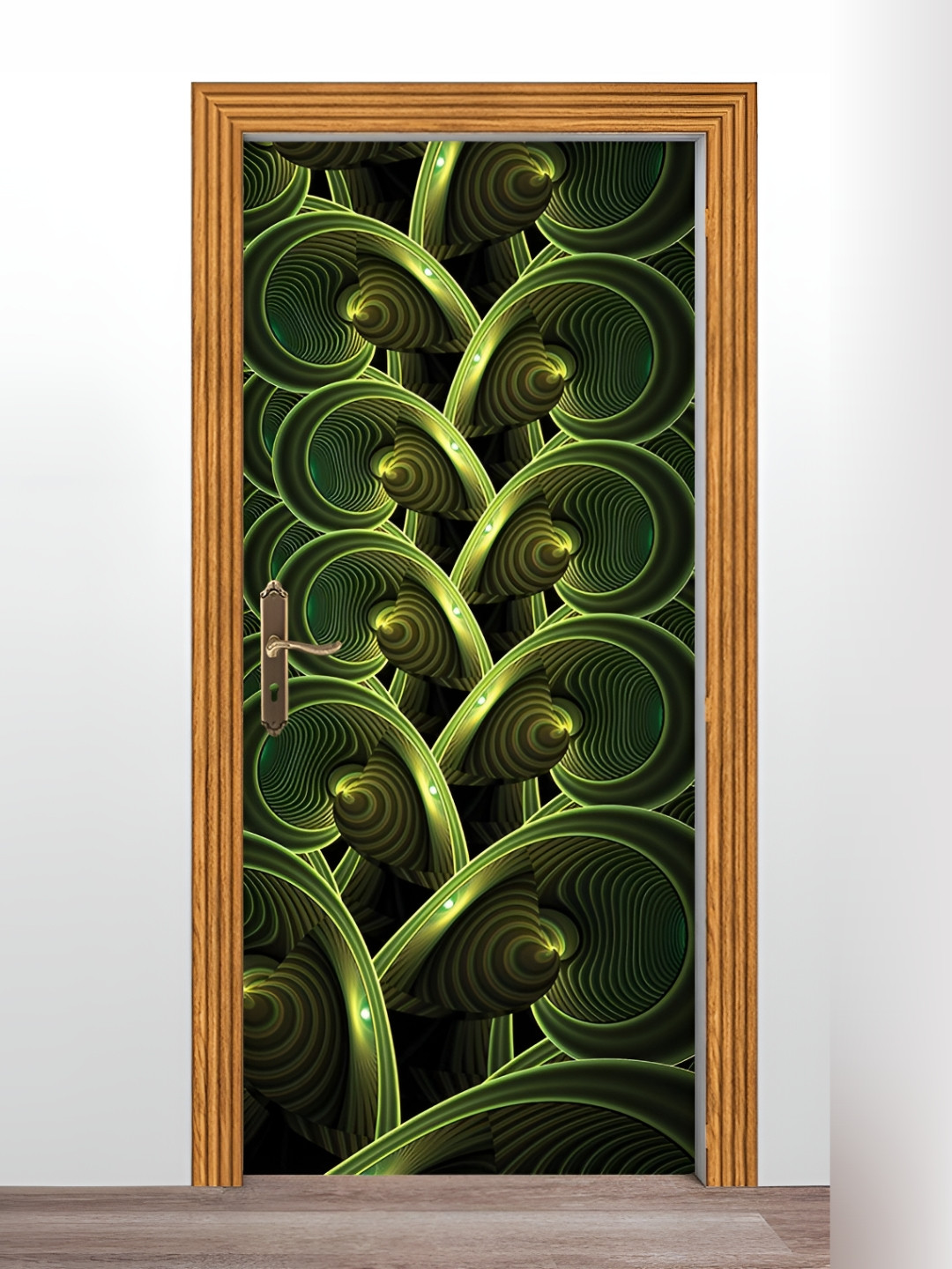 British Terminal Green & Yellow Printed Self-Adhesive Wall Paper