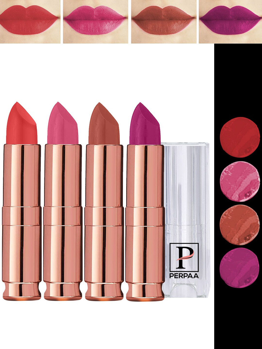 PERPAA Antique Set Of 4 Velvet Matte Lipstick - 3.5g Each-58-60-62-93