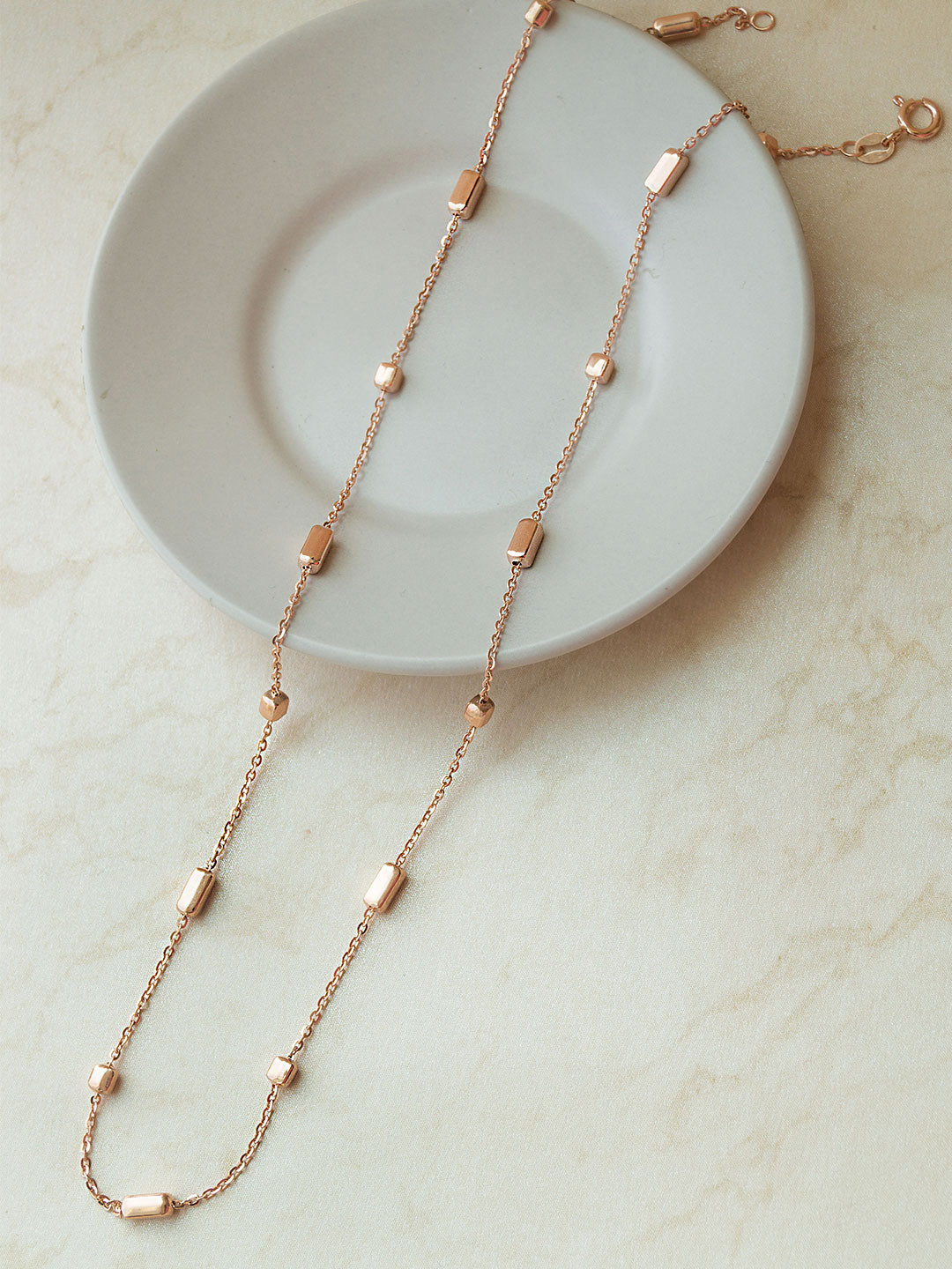 MANNASH 92.5 Sterling Silver Rose Gold-Plated Necklace