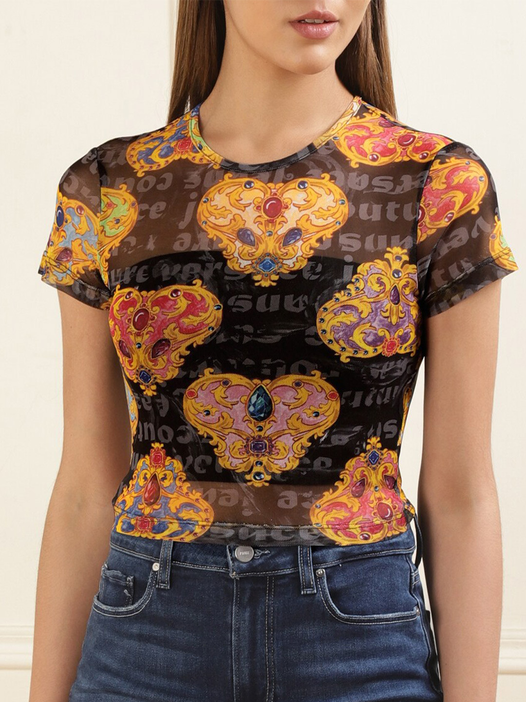 Versace Jeans Couture Printed Cotton Short Sleeves T-shirt