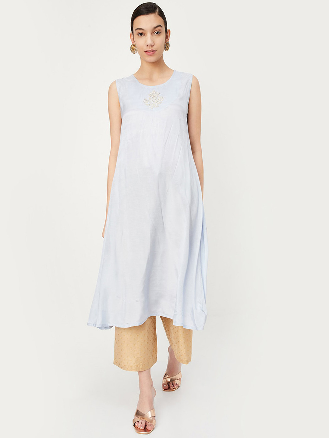 max Sleeveless A Line Kurta With Jacket
